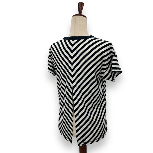 Rag & Bone Blue striped tee XS open back Crewneck navy nautical coastal top - Picture 11 of 15